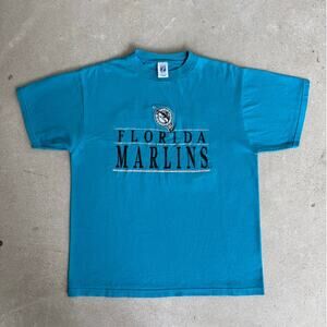 Vintage Florida Miami Marlins 80s MLB Baseball Embroidered Logo 7 Shirt Medium
